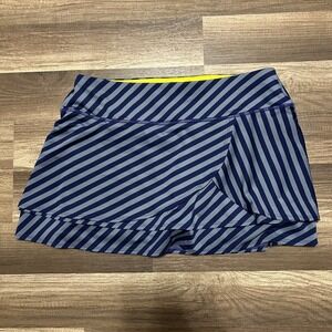 Athleta Striped Athletic Skort Women's M Blue Grey Excellent Activewear Tennis